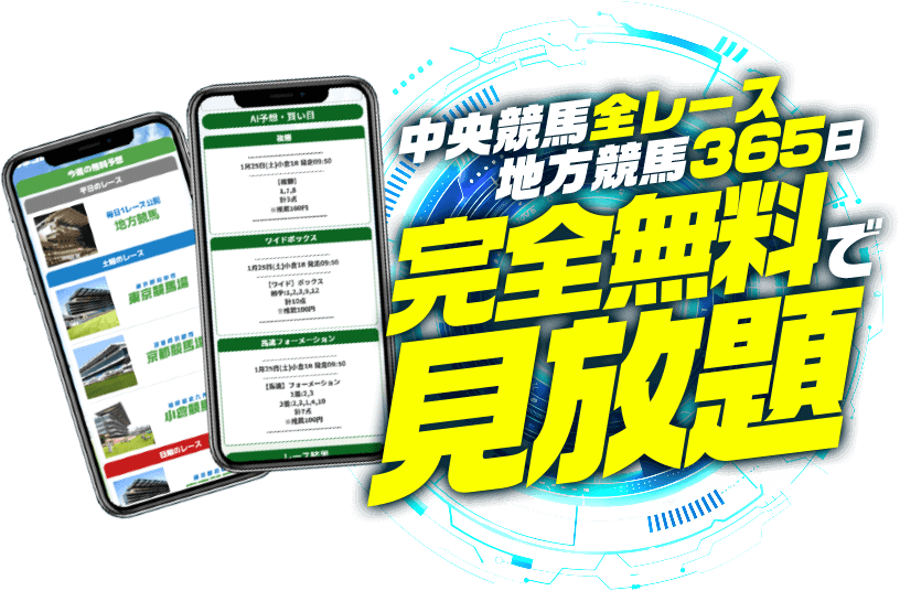 中央競馬も地方競馬もAI予想が365日完全無料